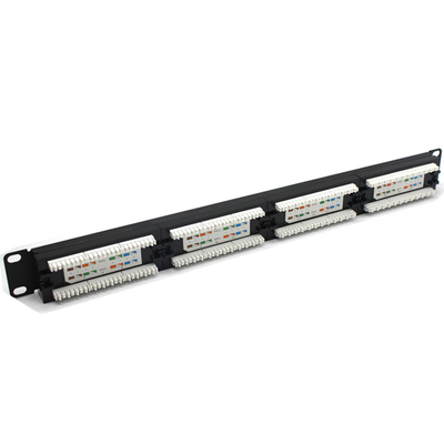 19inch 1U Network Patch Panel 24 Port RJ45 Socket 8P8C Cat5e UTP