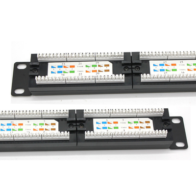 19inch 1U Network Patch Panel 24 Port RJ45 Socket 8P8C Cat5e UTP