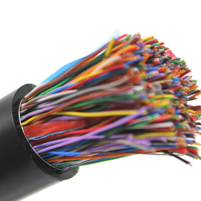 Outdoor Cat3 25 Pair Telephone Cable 24AWG Solid Copper Waterproof Black PE Multi-pair