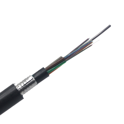 Tambour en bois à 48 cœurs GYTY53 câble multimode en fibre optique à double étui PE