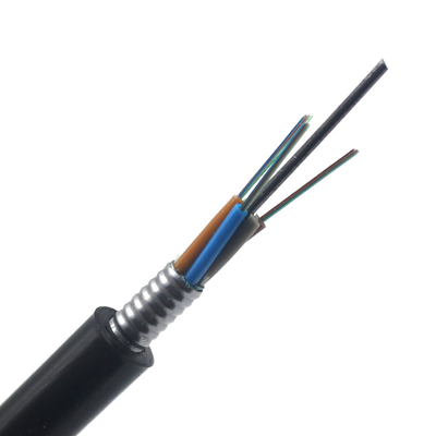 Cable à fibre optique PE à 24 noyaux, revêtement extérieur noir, tube lâche pour conduit