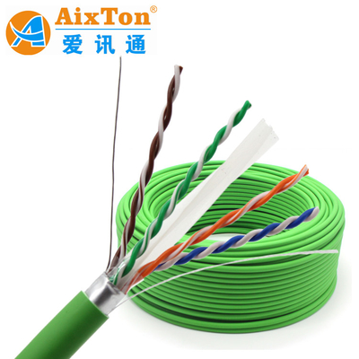 Cable de communication de réseau intérieur extérieur en cuivre pur nu Cat6a Cable FTP à écran unique CAT6a