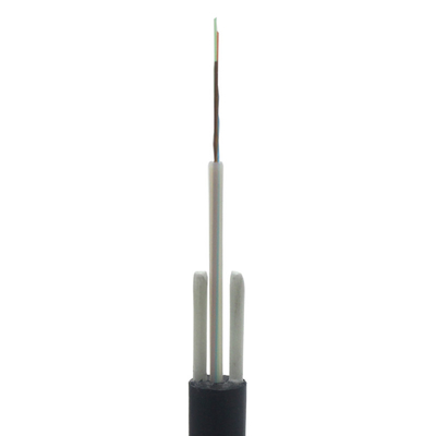 Cable à fibre aérienne extérieur centre tube lâche 4 cœurs G652D GYFXTY PE veste FRP fil messager