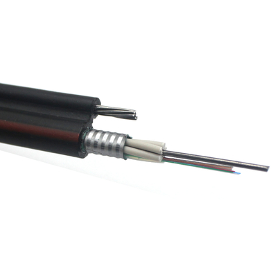 Câble à fibre optique aérien autoportant GYTC8S pour extérieur, câble de communication de télécommunications avec fil d'acier