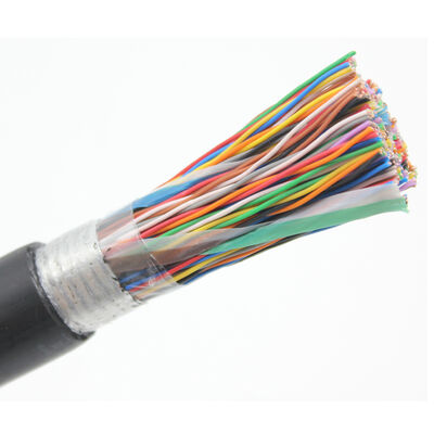 Outdoor Cat3 25 Pair Telephone Cable 24AWG Solid Copper Waterproof Black PE Multi-pair